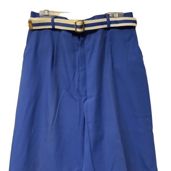 90s Deadstock Picket and Post blue pleated trousers with belt . size 14 - Picture 2 of 6
